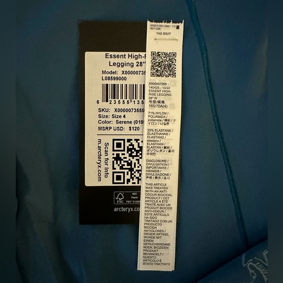 Arc’teryx Essent High Rise Legging 28” size 4 - Picture 16 of 16